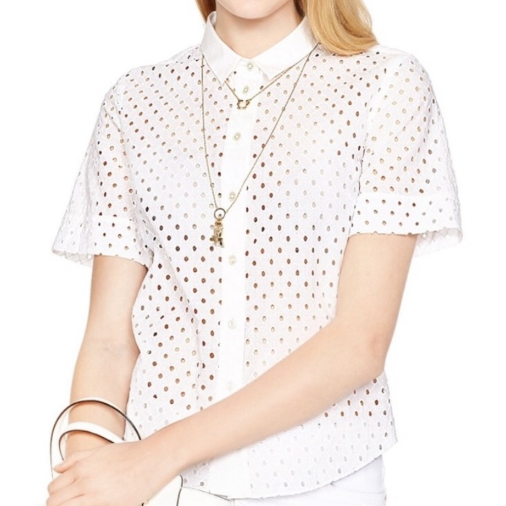 Kate Spade white eyelet blouse
